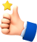Thumbs up gesture with star emoji sticker.